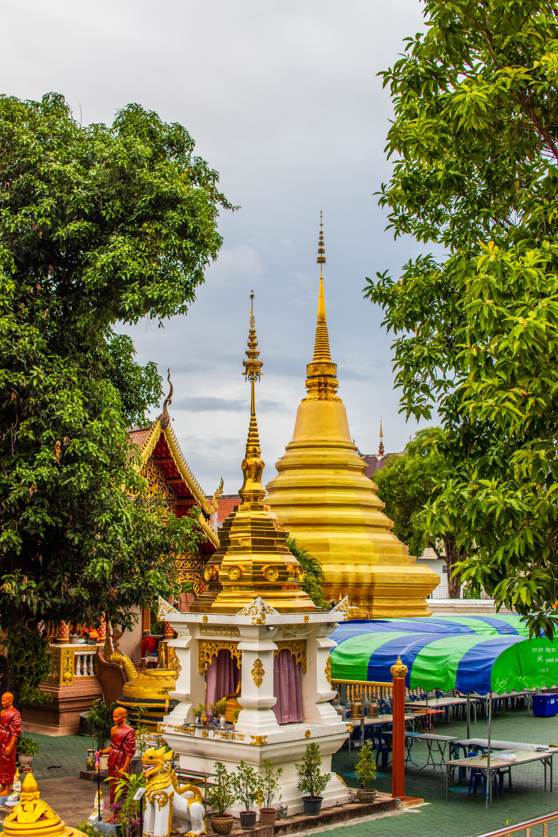 "Buddhist Temple in the old town of Chiang Mai Thailand Asia" stock image