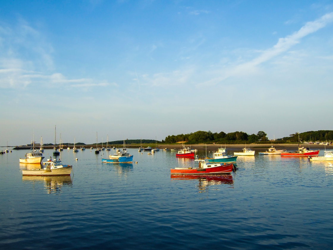 "Boat in Cohasset Harbor" stock image