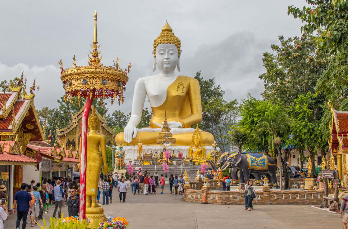 "Wat Phra That Doi Kham in Chiang Mai Thailand Southeast Asia" stock image