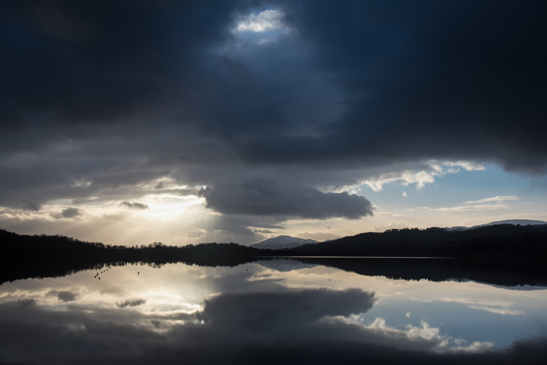 "Reflections in Loch Insch" stock image