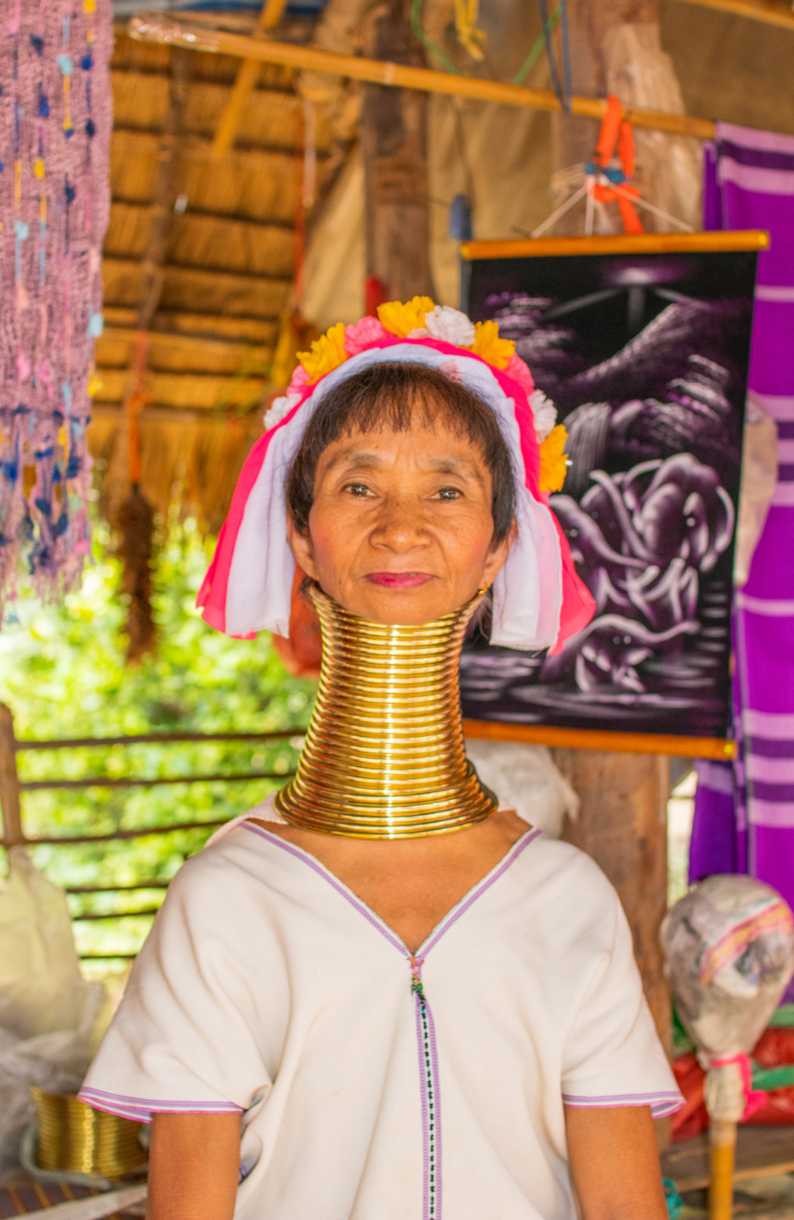 "Long neck Karen woman in Chiang Mai Province Thailand Asia" stock image