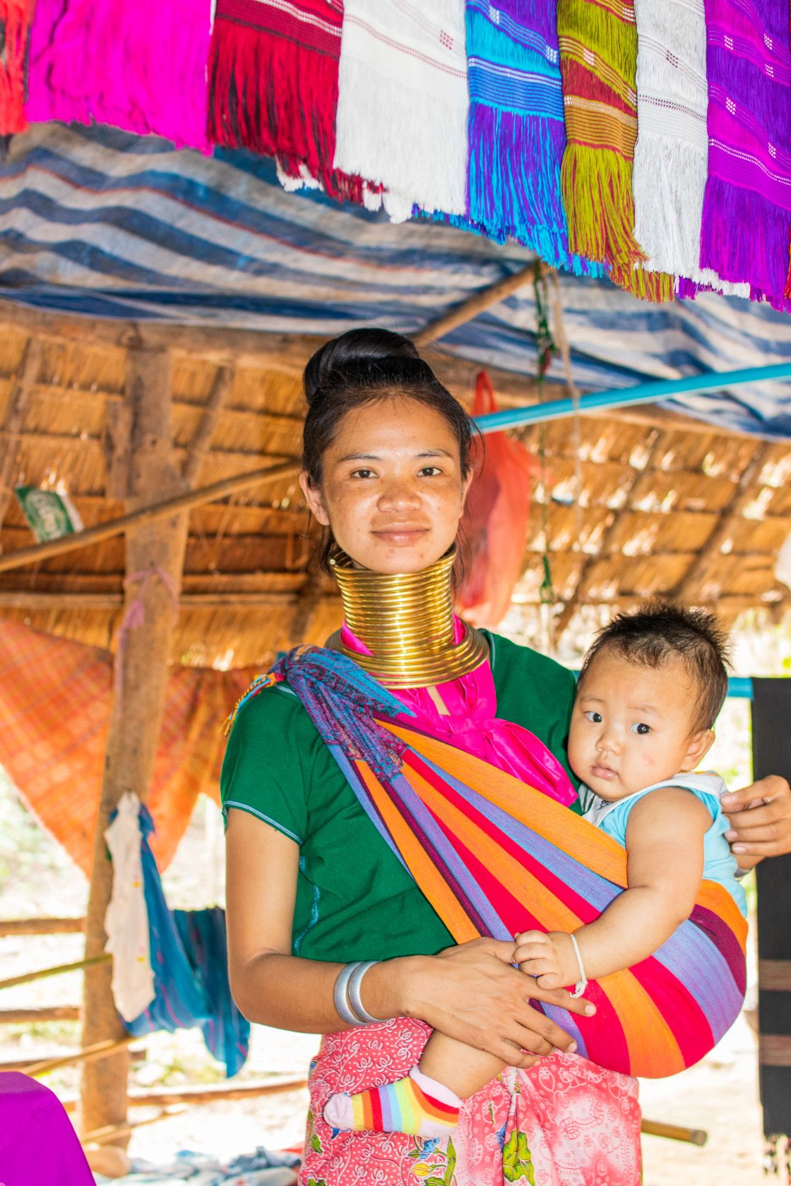 "Long neck Karen woman in Chiang Mai Province Thailand Asia" stock image