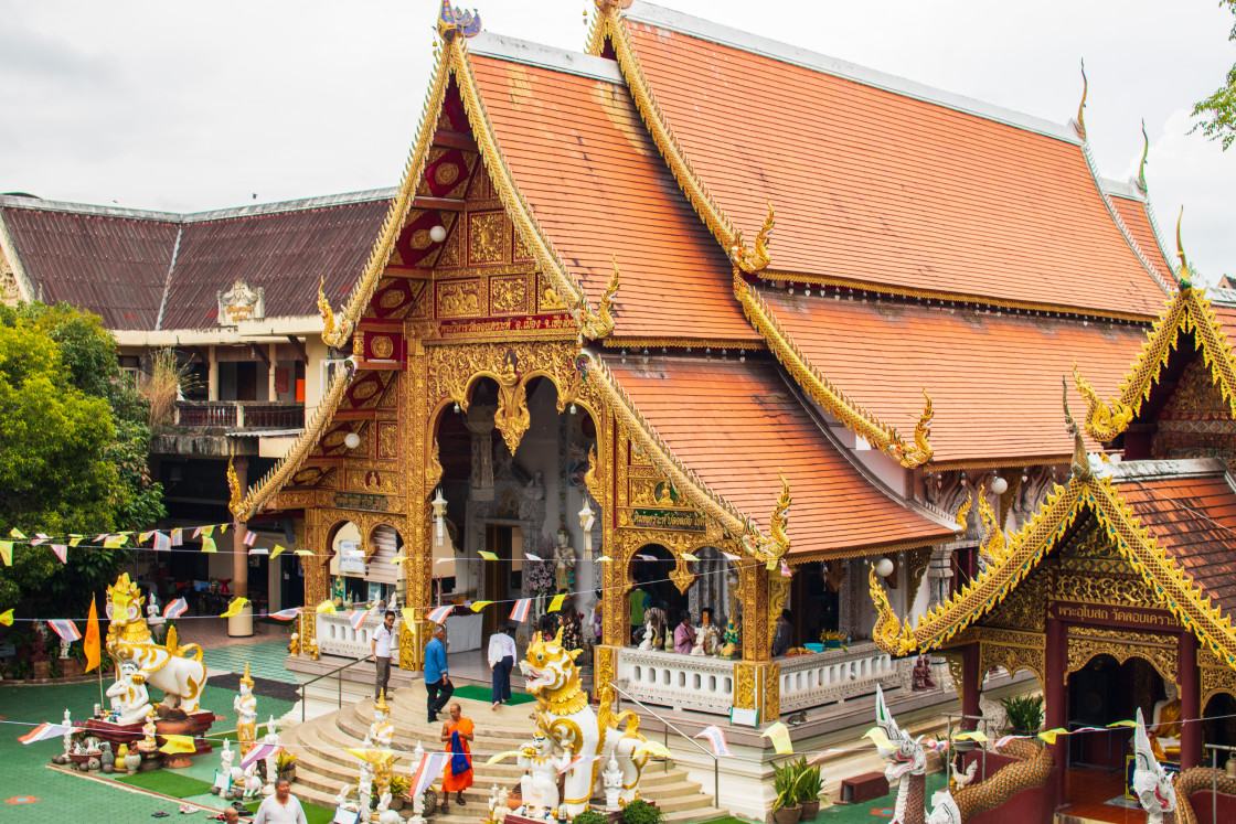 "Buddhist Temple in Chiang Mai Thailand Asia" stock image