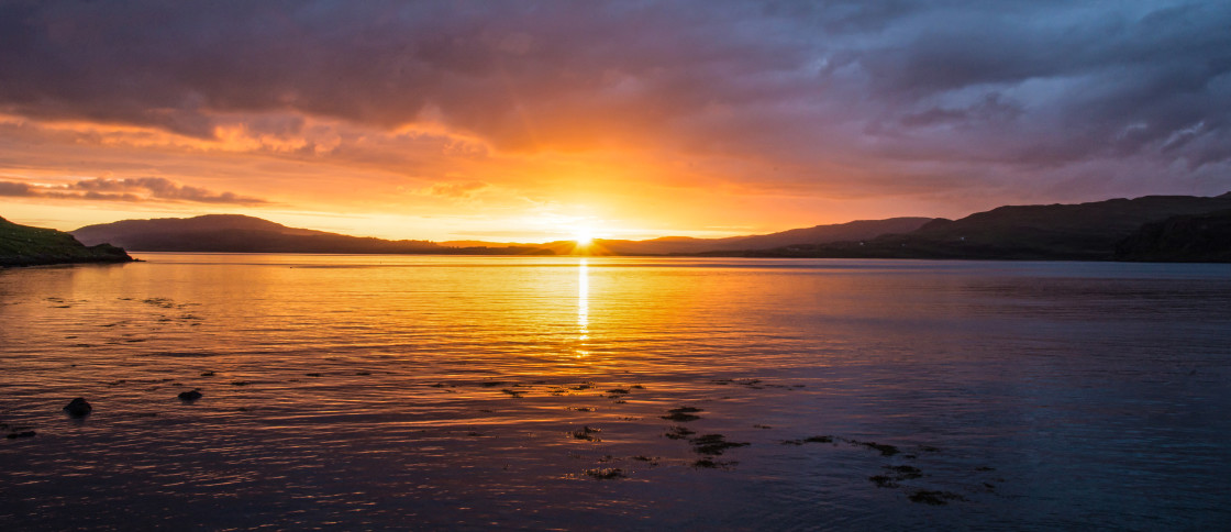 "Loch na Keal Sunset" stock image