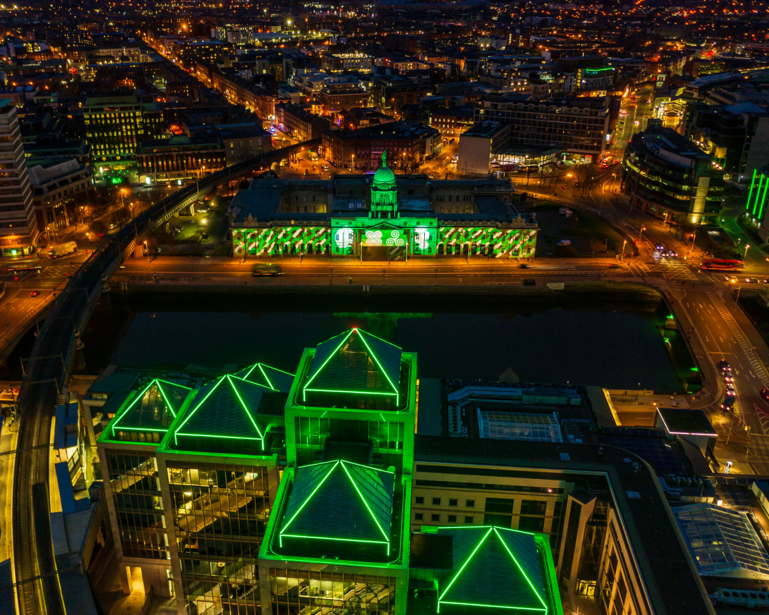 "Dublin on Patricks Day 2021" stock image