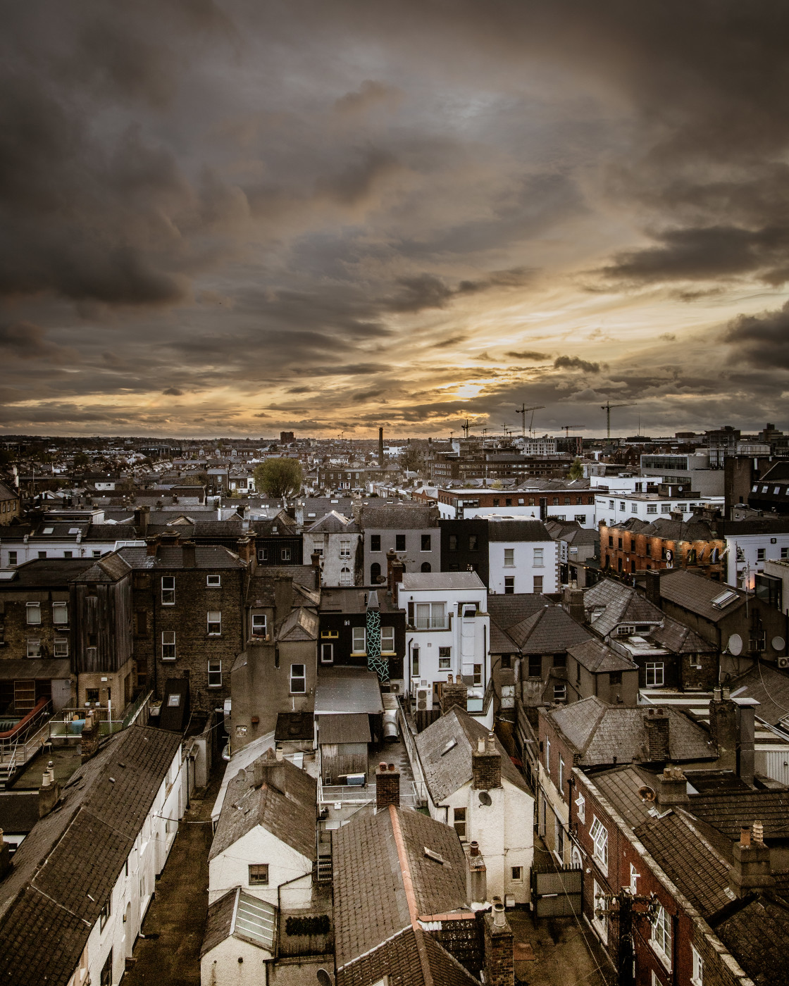 "Moody Dublin Sunset" stock image