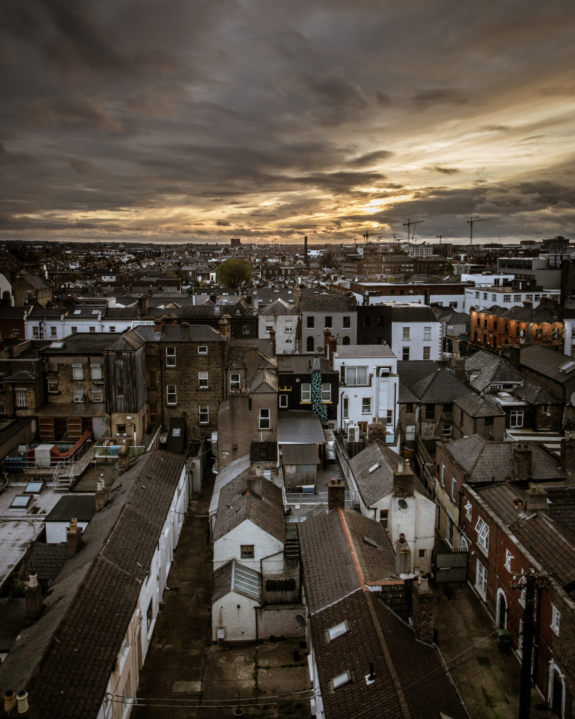 "Moody Dublin Sunset" stock image