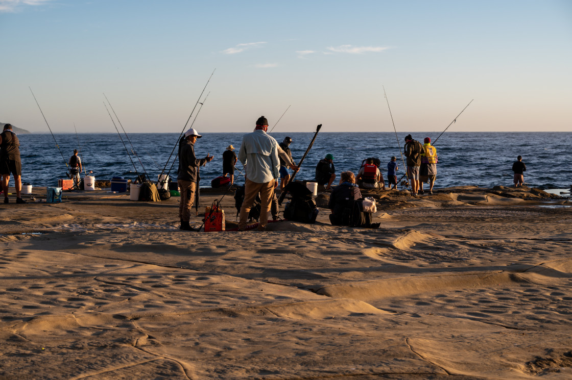 "Fishermen at Avoca" stock image