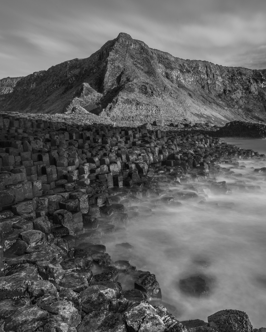 "Giants Causeway Black and White" stock image