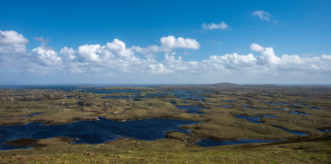 "The view south from Reuval, Benbecula" stock image