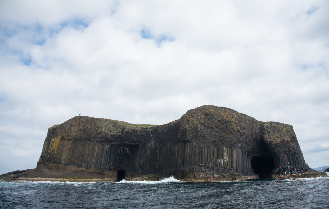 "Staffa from the sea" stock image