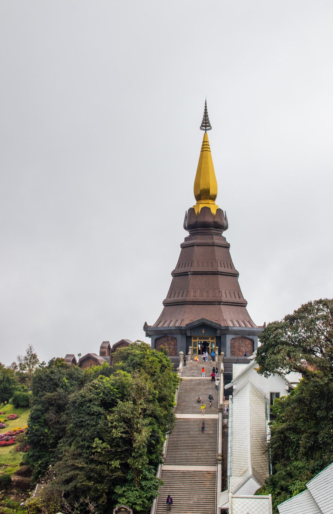 "Phra Maha Dhatu Naphamethinidon and Naphaphonphumisiri Pagoda at Doi Inthanon Thailand Asia" stock image