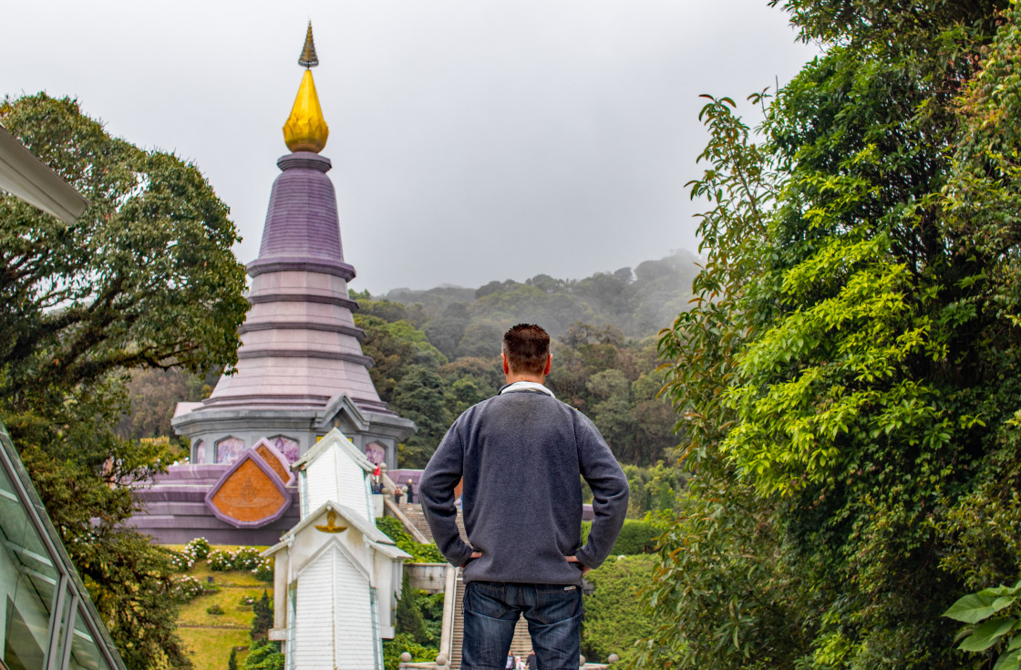 "Phra Maha Dhatu Naphamethinidon and Naphaphonphumisiri Pagoda at Doi Inthanon Thailand Asia" stock image