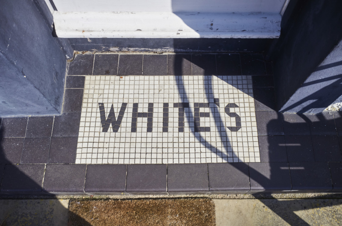 "White's written into the mosaic" stock image
