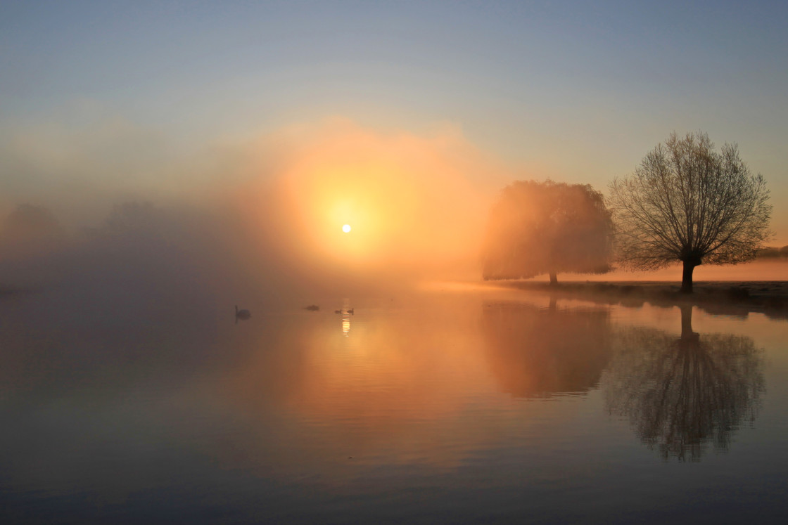 "Misty, frosty dawn." stock image