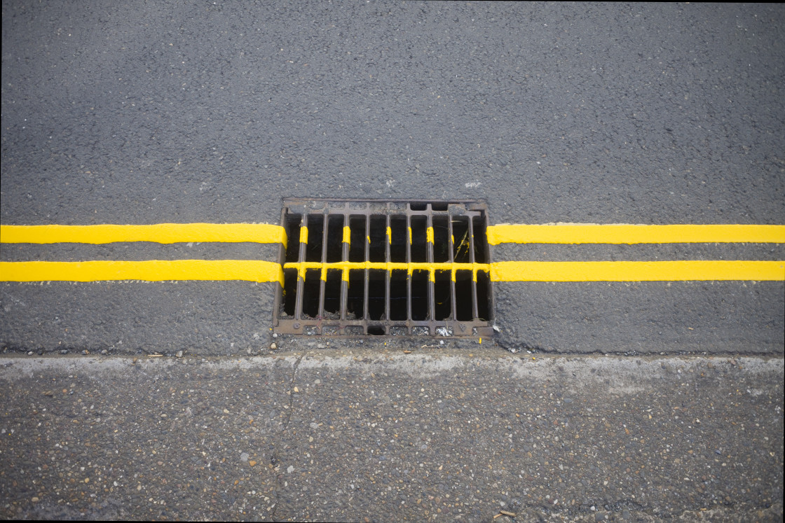 "Double yellow lines" stock image