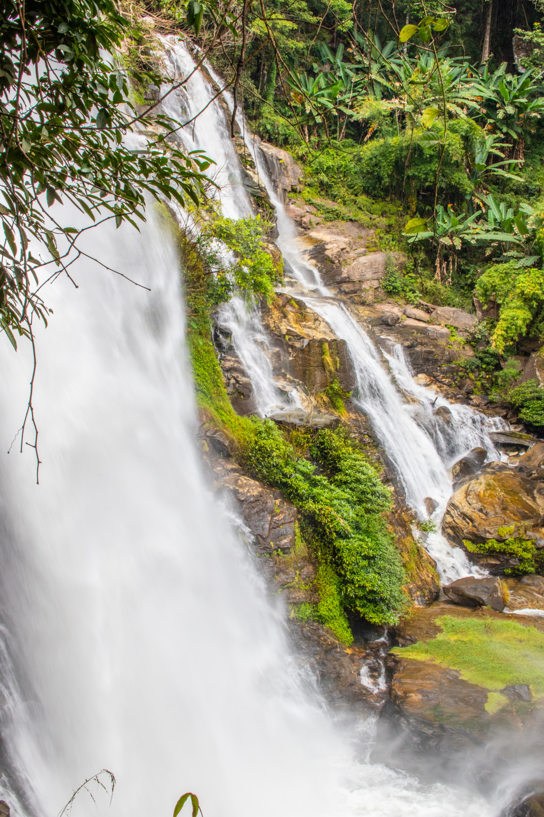 "Water Fall at the Thai National Park Doi Inthanon Chiang Mai Thailand Asia" stock image