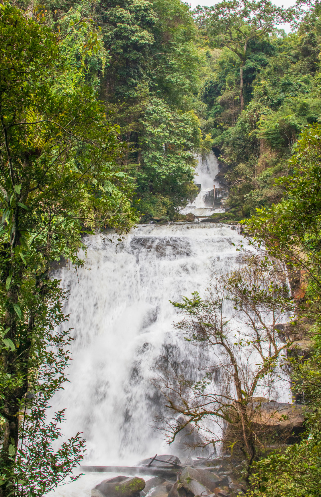 "Water Fall at the Thai National Park Doi Inthanon Chiang Mai Thailand Asia" stock image