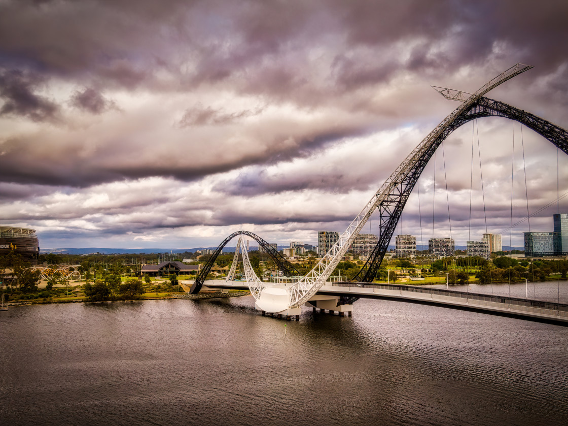 "Matagarup Bridge, East Perth" stock image