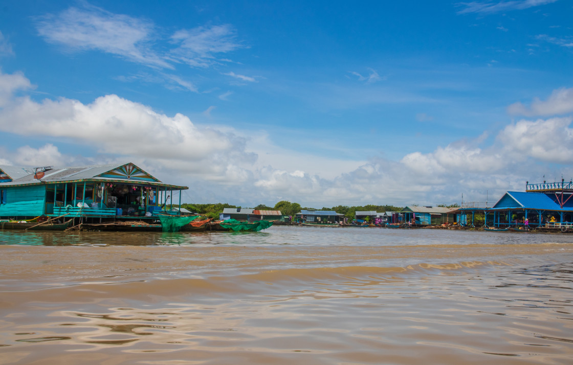 "The floating village at Tonle Sap Lake Siem Reap Province Cambodia Southeast Asia" stock image