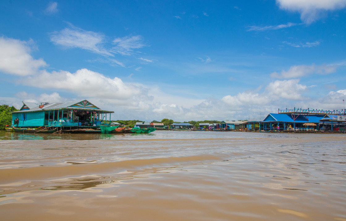 "The floating village at Tonle Sap Lake Siem Reap Province Cambodia Southeast Asia" stock image