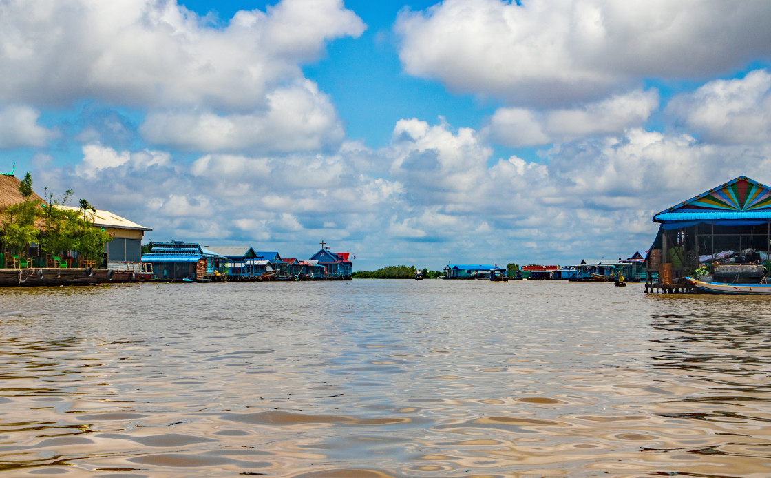 "The floating village at Tonle Sap Lake Siem Reap Province Cambodia Southeast Asia" stock image