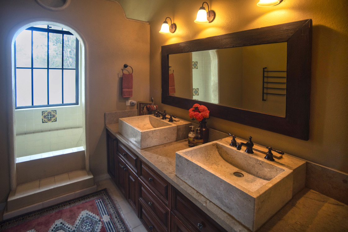 "bathroom 1 Southerby House, SMA." stock image