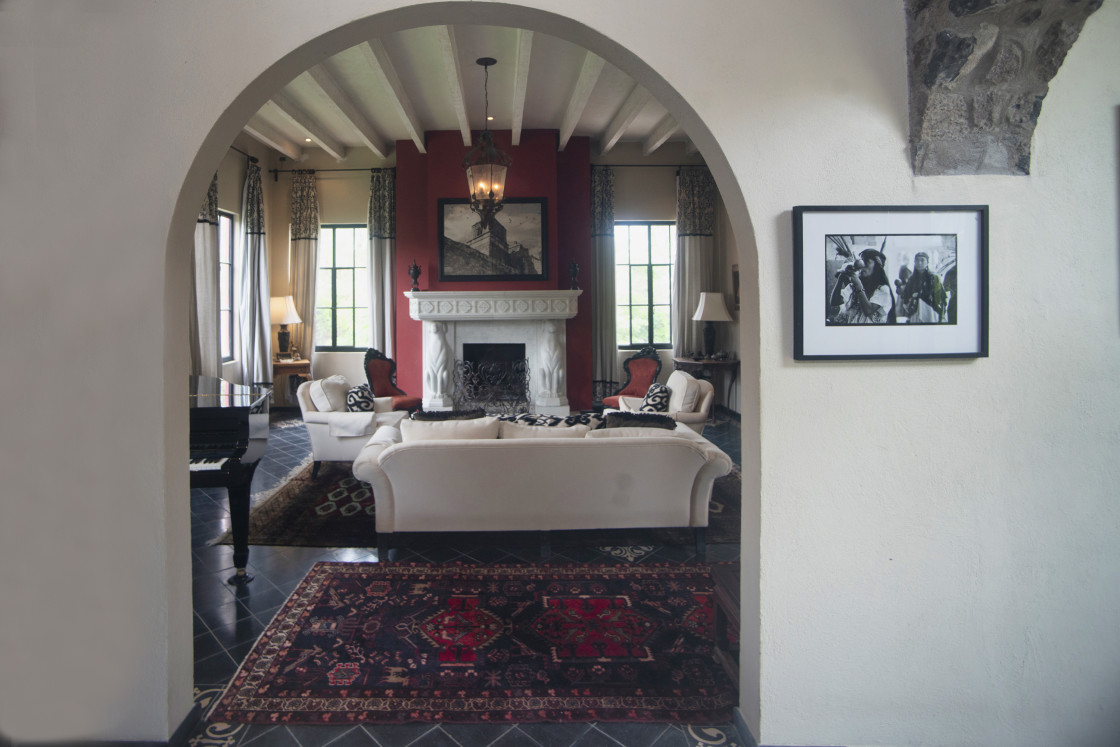 "Archway to living room, Southerby House, SMA." stock image