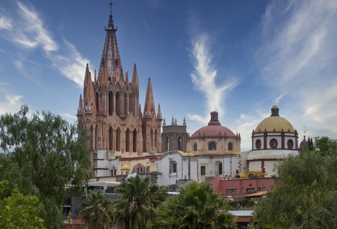 "View of La Parroquia de San Miguel Arcángel, SMA" stock image