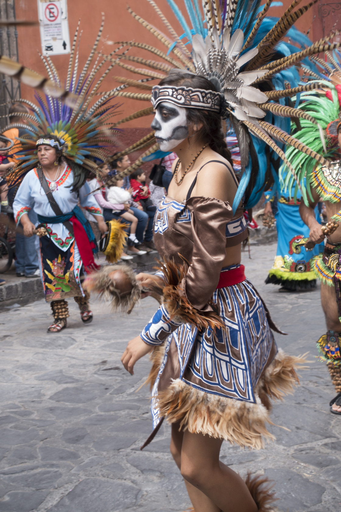 "Female indigenous dancer, San Miguel de Allende, Mexico" stock image