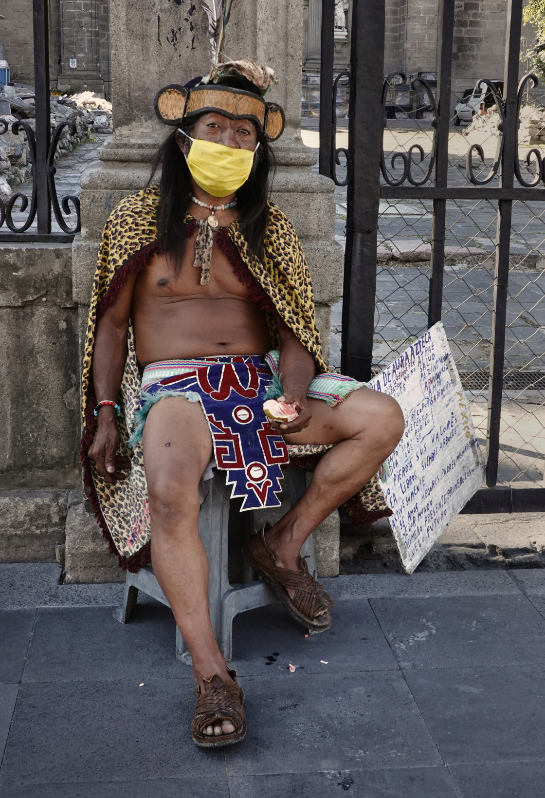 "Indigenous healer, Mexico City" stock image