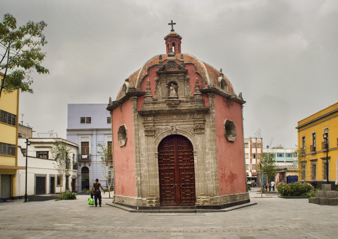 "Leaning building, Downtown, Mexico city" stock image