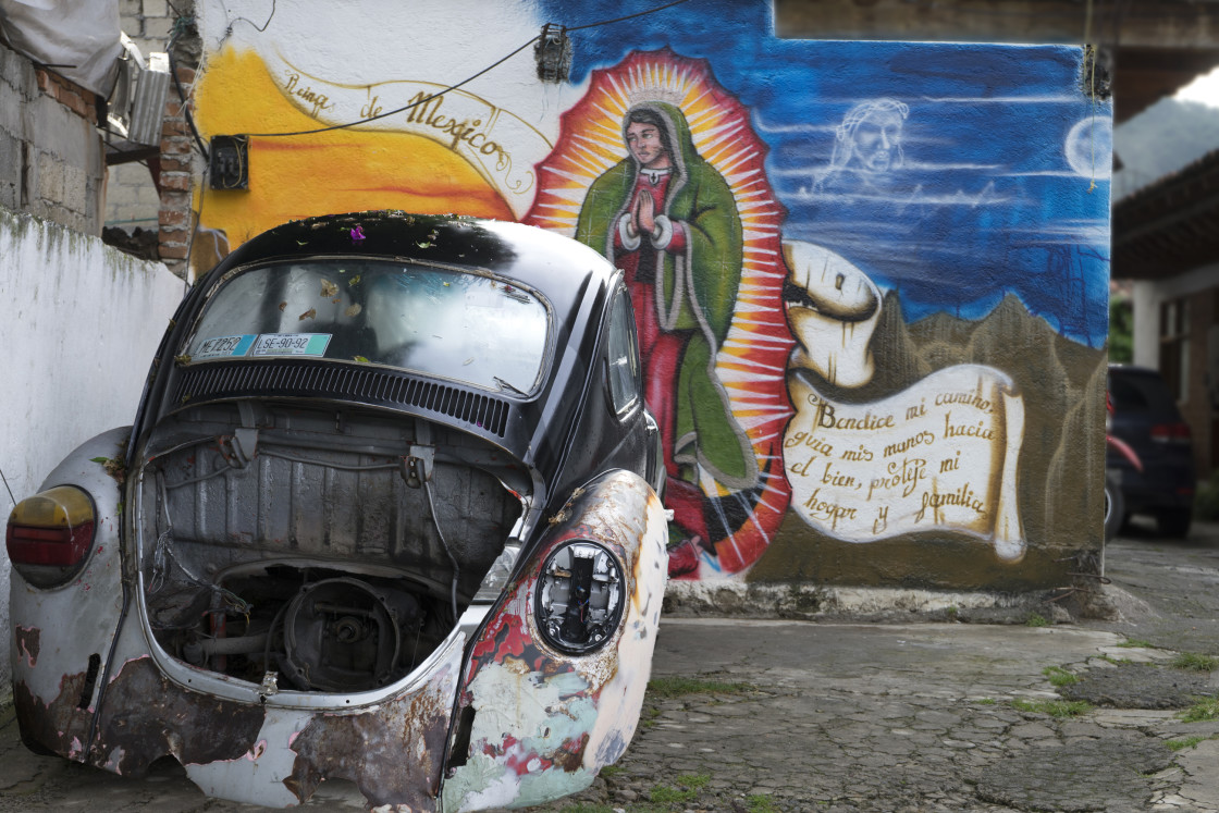 "Volkswagon and Gudalupe, Valle de Bravo" stock image