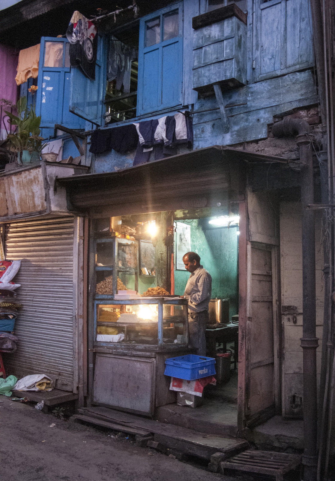 "Early morning cooking, Darjeeling, India" stock image