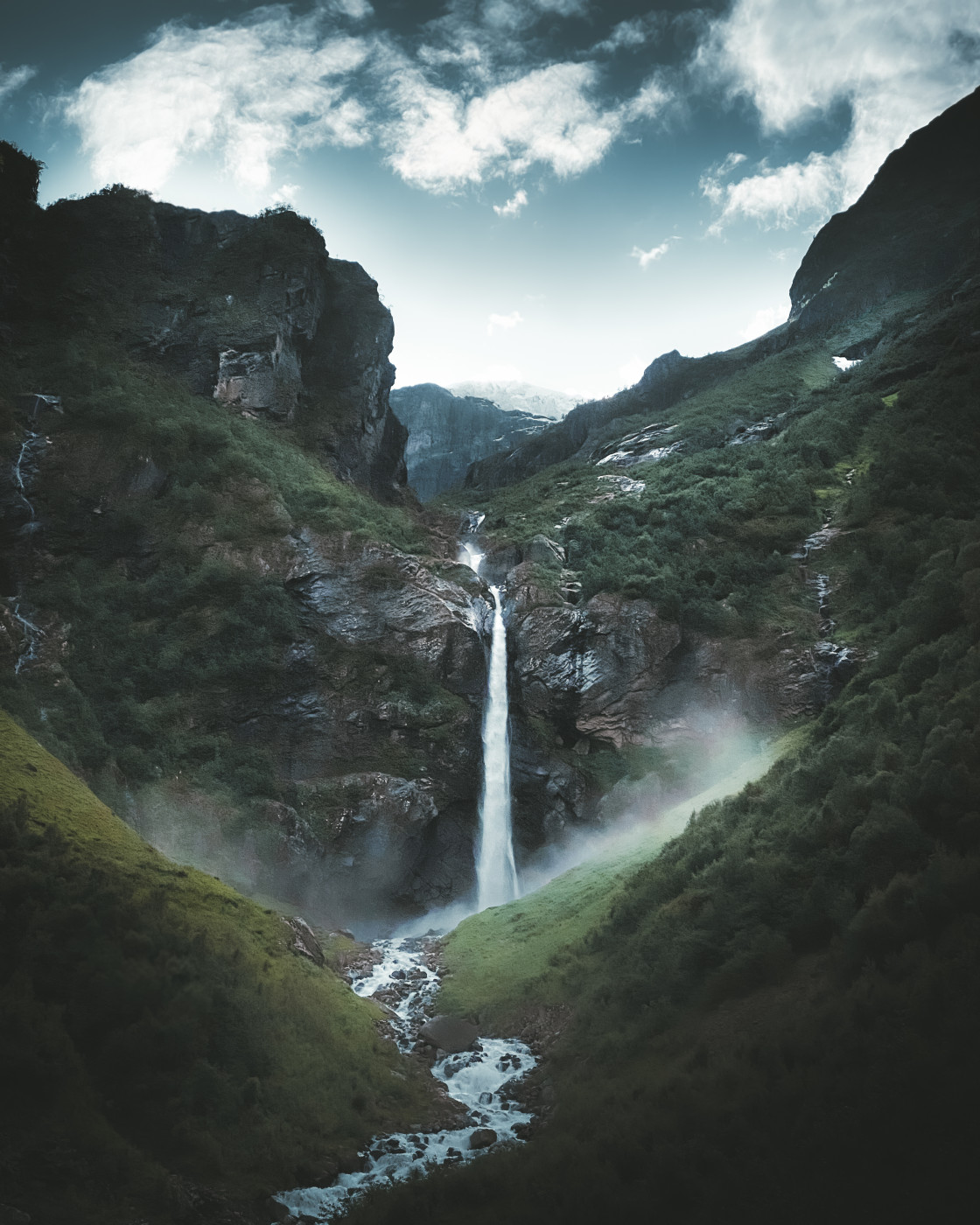 "Waterfall in Olden, Gytrifossen. Photo by Thomas Waerness" stock image