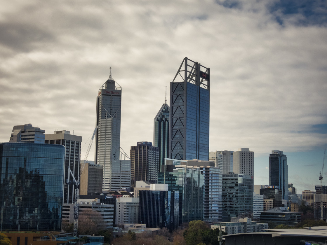 "Perth from Kings Park" stock image