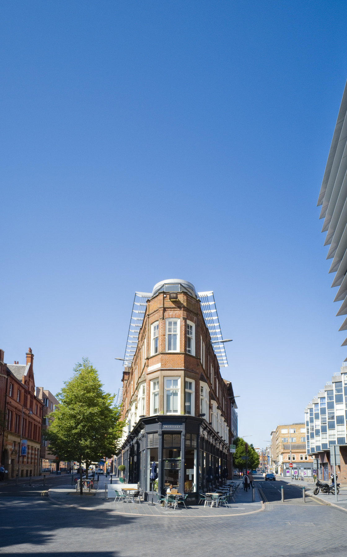 "Narrow older building Leicester" stock image