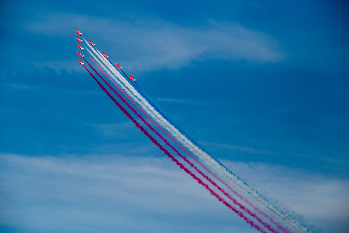 "Red Arrows Royal Air Force Aerobatic Team" stock image