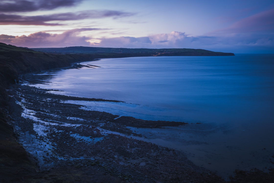 "A descending darkness at Ravenscar" stock image