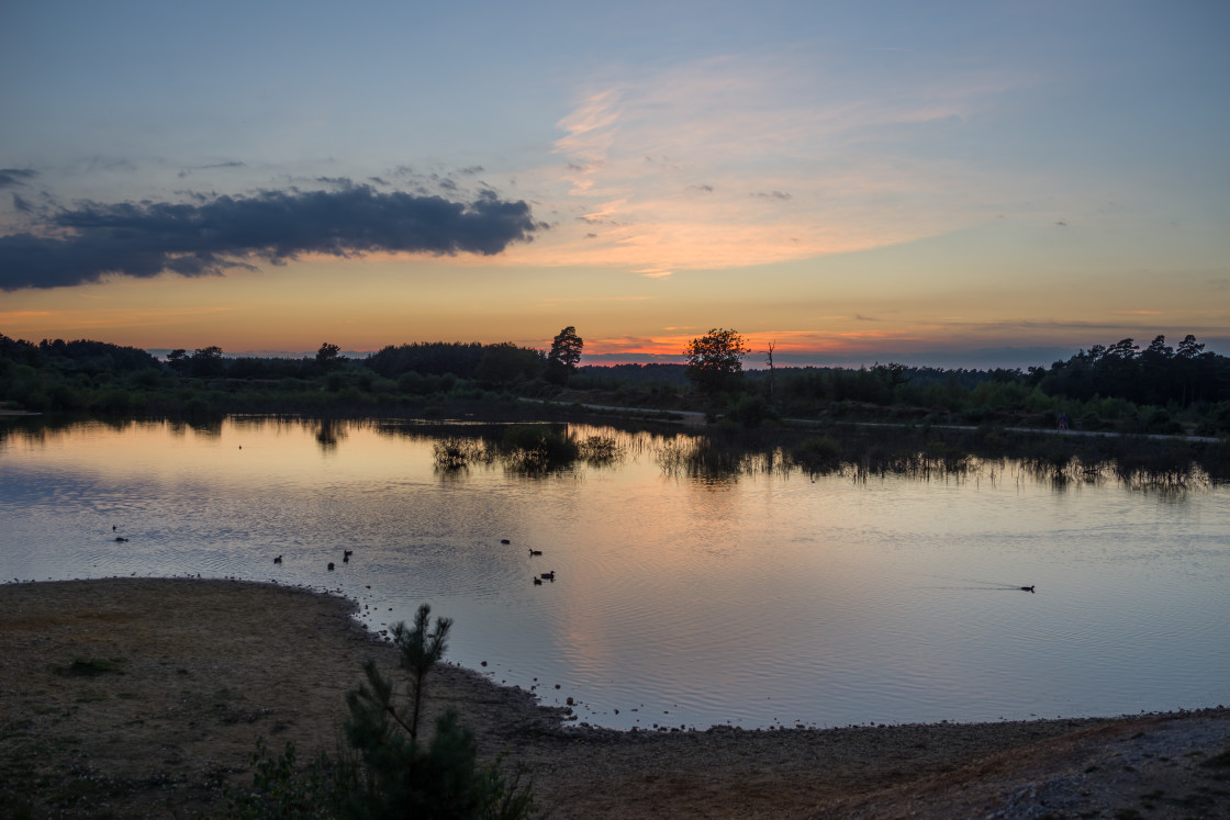 "Sun Down at Gravel Pit" stock image