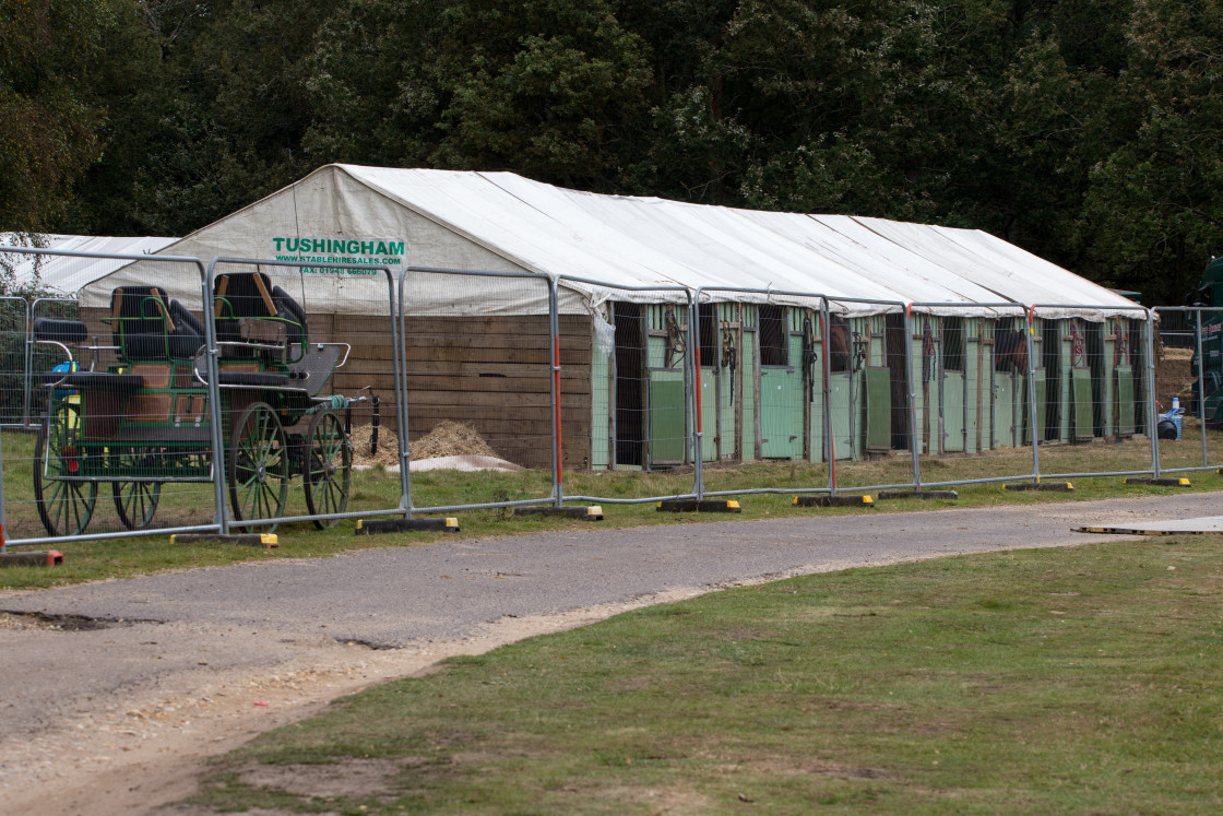 "Horse Stables at Caesar's Camp film Set." stock image