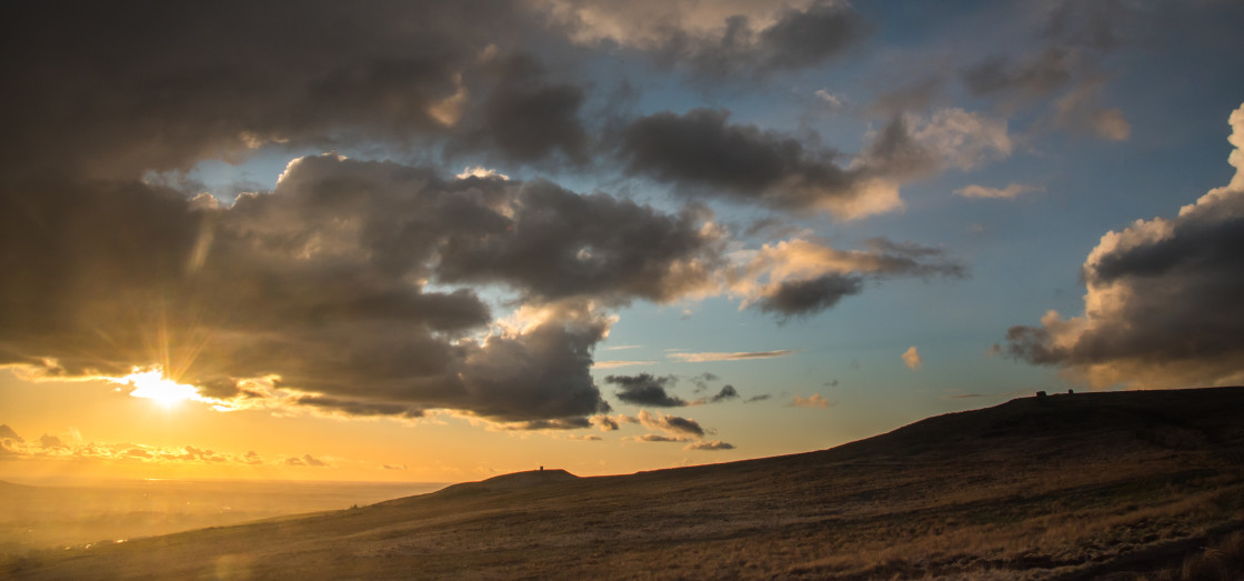 "Rivington Pike Sunset" stock image