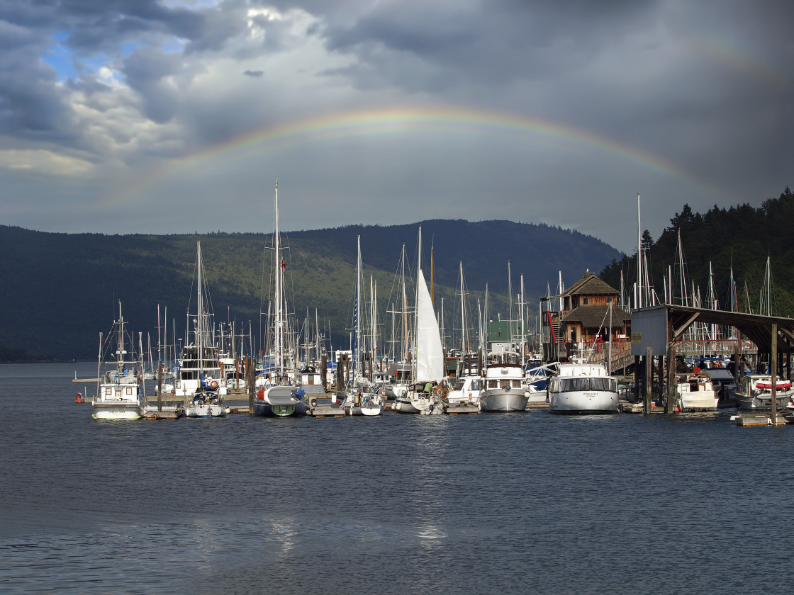 "Rainbow Harbour" stock image