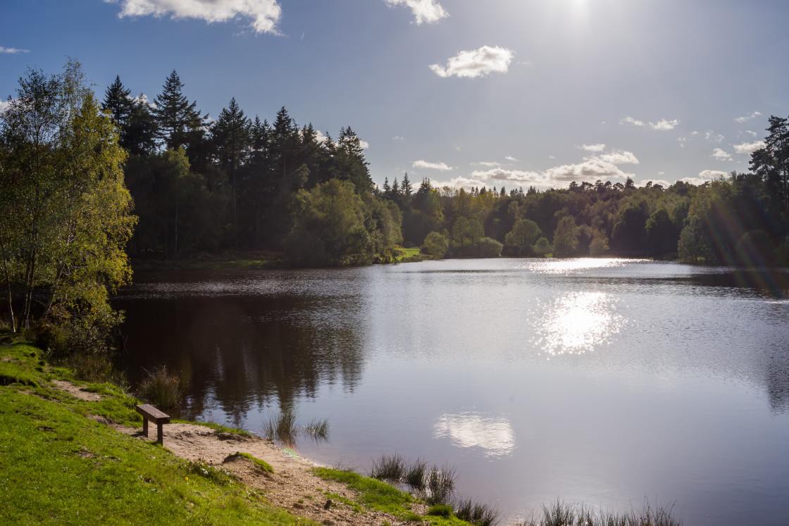 "Sun Reflection in Lake" stock image