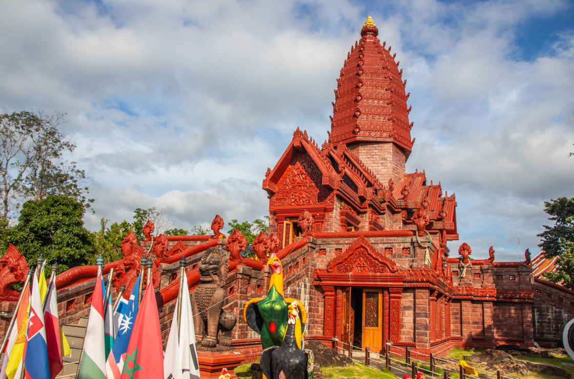 "the Thai Temple Wat Phrai Phatthana in Sisaket Thailand" stock image