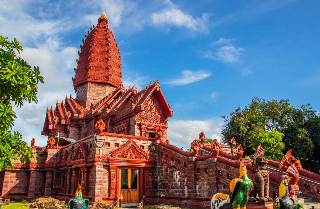 "the Thai Temple Wat Phrai Phatthana in Sisaket Thailand" stock image