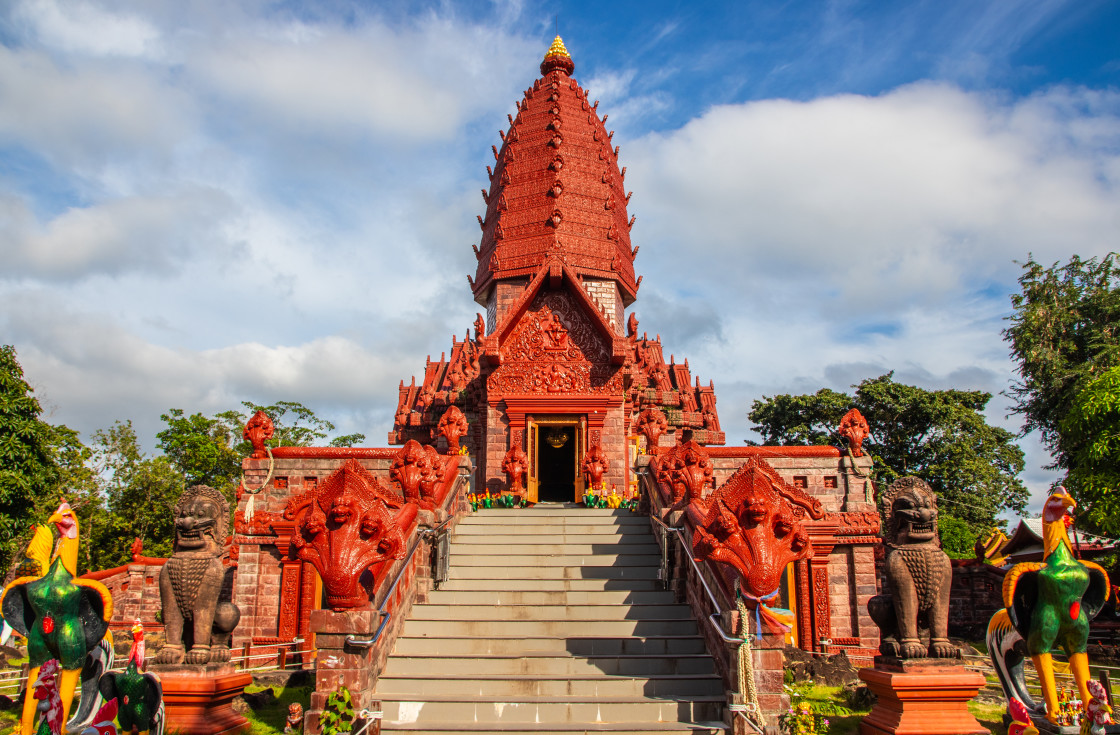 "the Thai Temple Wat Phrai Phatthana in Sisaket Thailand" stock image