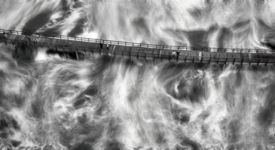 "Bridge at the Rapids" stock image