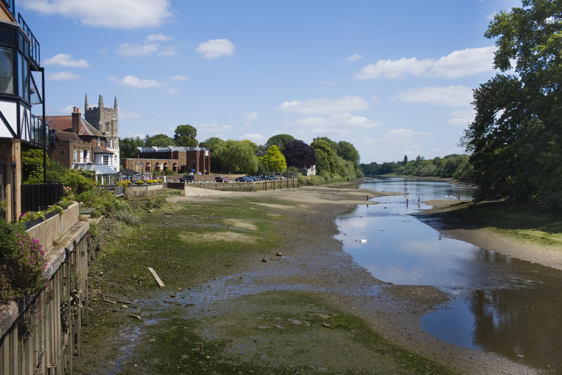 "The river Thames at an extreme low tide" stock image