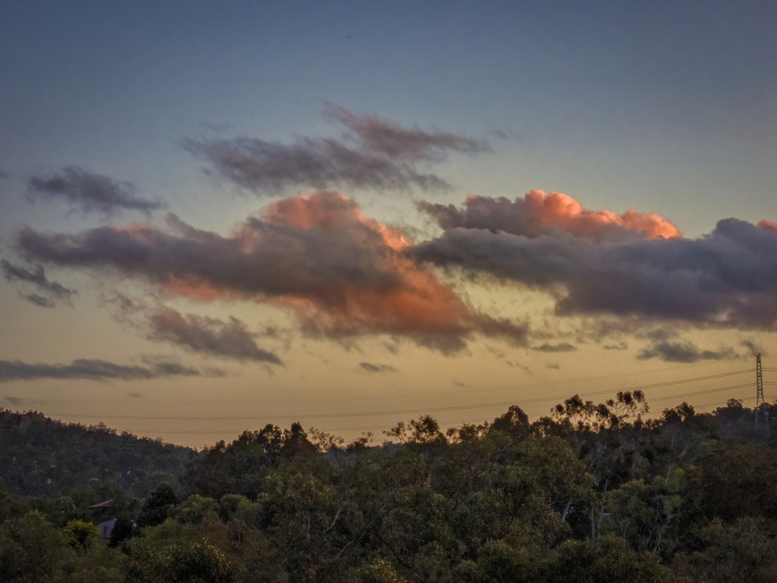 "Pink Cumulus Sunset" stock image